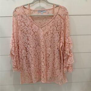 Pink Lace Women Top